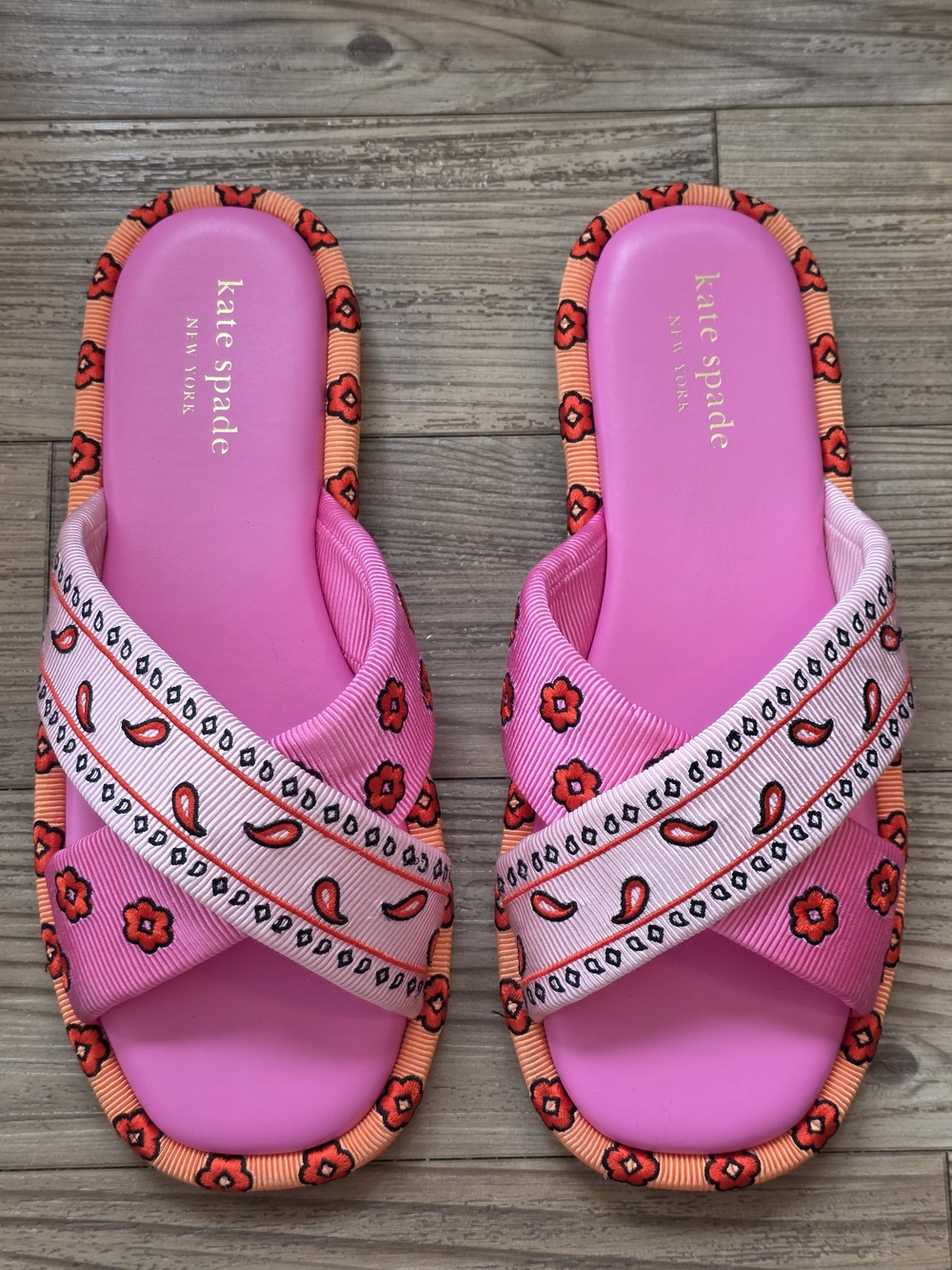 kate spade Rio Bandana Patchwork Slide Sandals